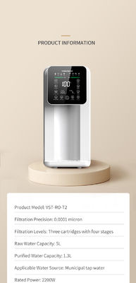 Alkaline Water Purifier VST-T2HP Hydrogen Water Dispenser with 7 Temperature Options 430*185*400 mm Machine Dimensions